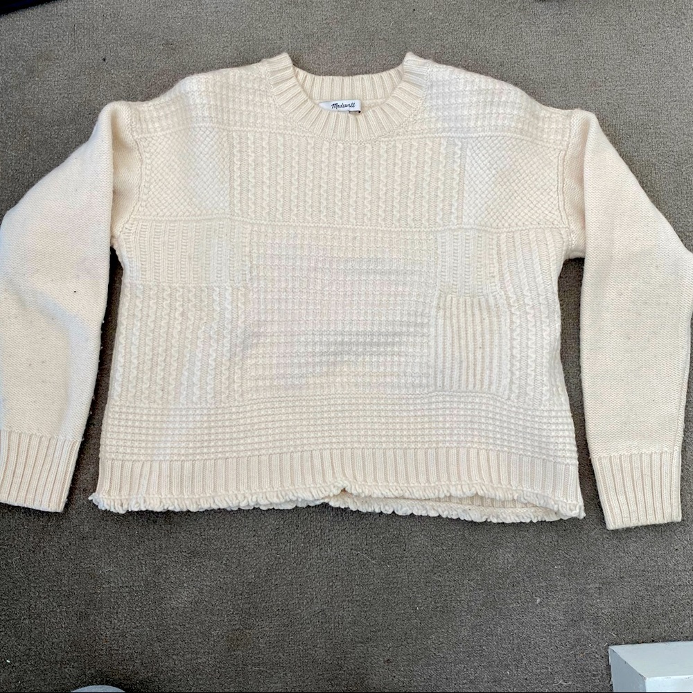 Madewell cropped ivory sweater
